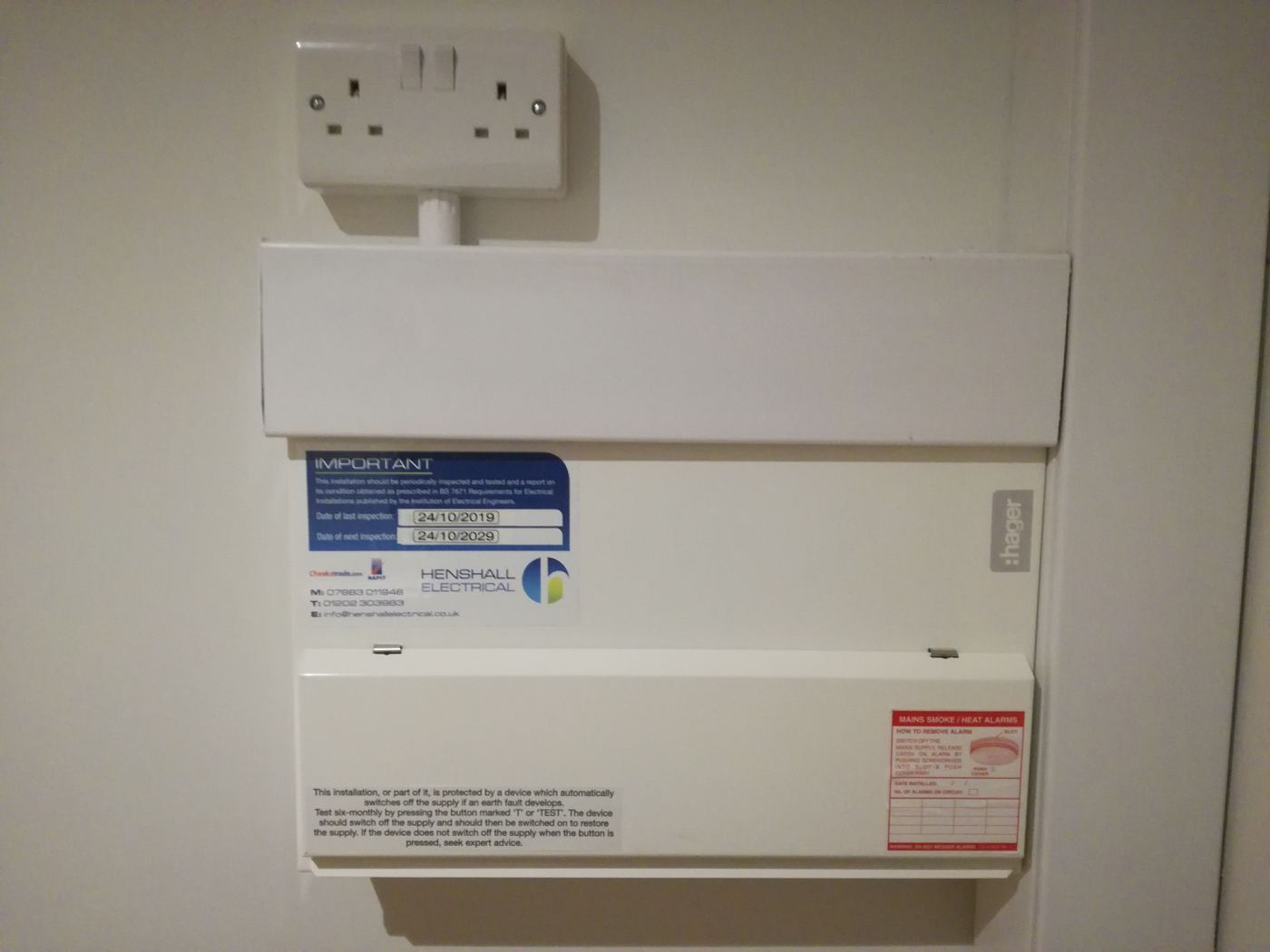 Neatly installed consumer unit