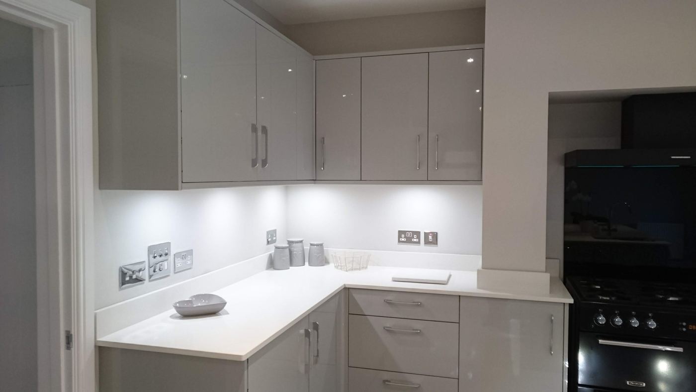 Kitchen with under-cabinet lighting