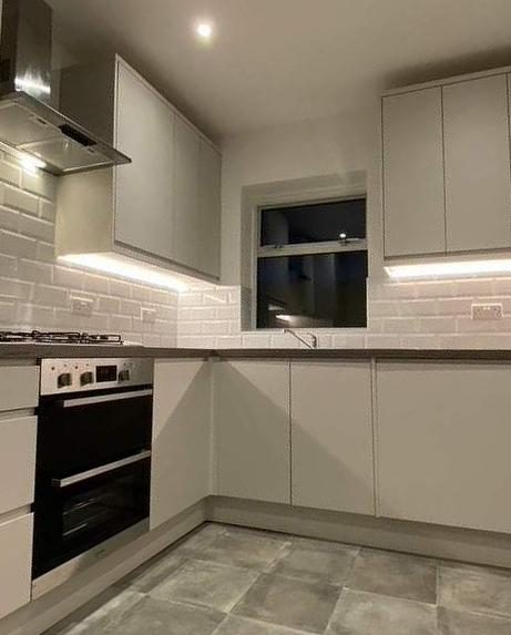 New kitchen with under-cabinet lighting