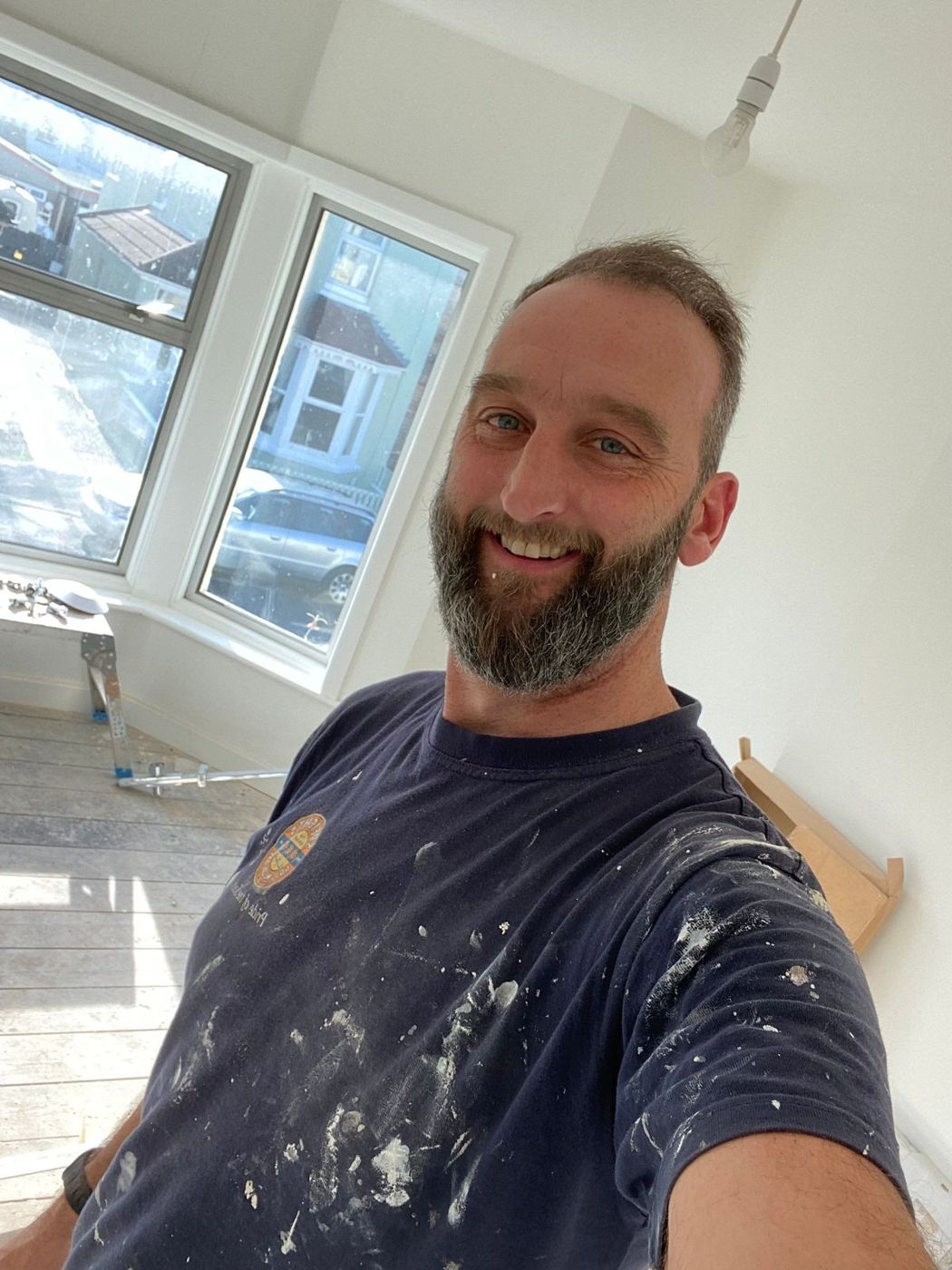Kris on site during decorating